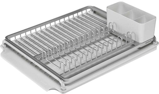 Brabantia SinkSide Afdruiprek - met Lekbak en Bestekhouder - Light Grey