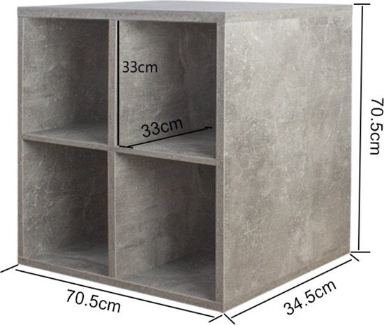 Platen vinyl lp kast - opbergen lp vinyl platen - boekenkast - grijs beton