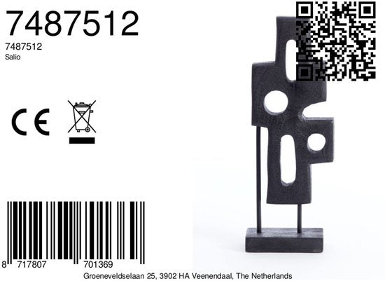 Light & Living - Ornament SALIO - 19x9.5x45cm - Zwart