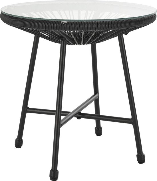 Polyrotan Balkonmeubel / Balkonset Ostana - 3-delig - Zwart