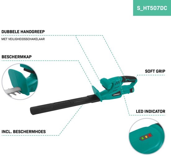 VONROC Accu Heggenschaar 12V – Snijlengte 350mm – Snijbreedte 12mm - Incl. Accu en usb-c kabel