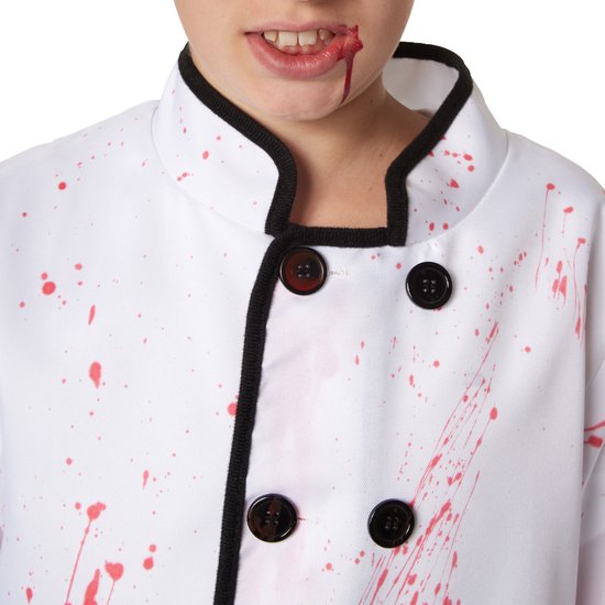 Dressforfun Griezelige kok 140 (9-10j) - verkleedkleding kostuum halloween verkleden feestkleding carnavalskleding carnaval feestkledij partykleding - 302217