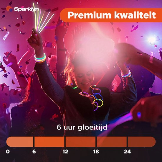 Sparklyn XXL Glow in the Dark Stick Set - 380st Glowsticks met accessoires - Breekstaafjes - Neon Party