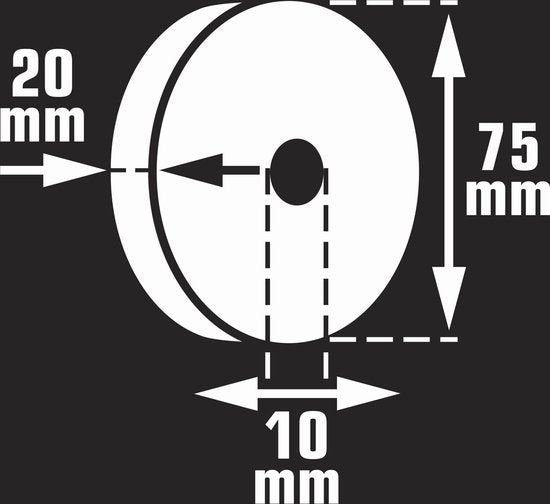 VONROC Polijstschijf – Voor metaal – Universeel, 75x10x20MM – K400