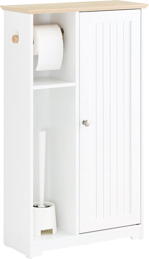 SoBuy BZR189-W Badkamerkastje - Wit met Lade, Houtcomposiet