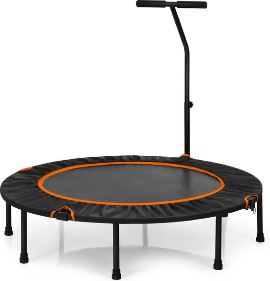 Coast Mini Trampoline Opvouwbare Fitnesstrampoline Met Hoogte Verstelbare Handgreep φ120 - Oranje/Zwart