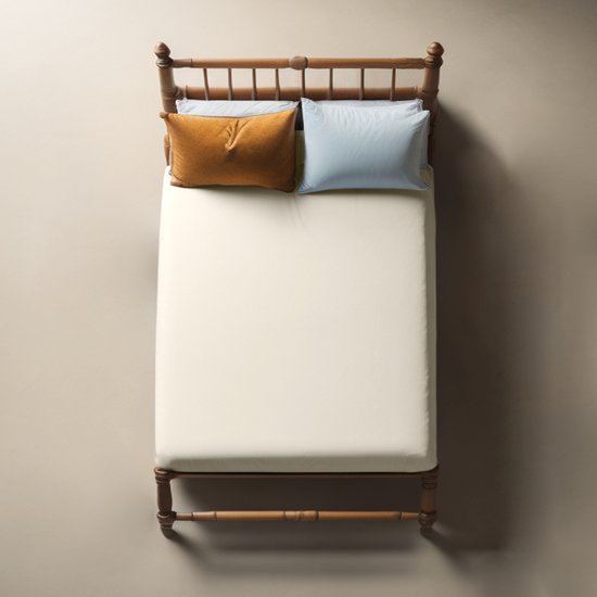Zydante - 100% Katoen Hoeslaken Creme - 90x200+30 cm