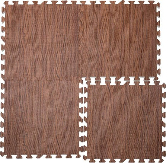 Puzzelmat Set van 8 – Vloerbescherming 45x45cm – Houtlook