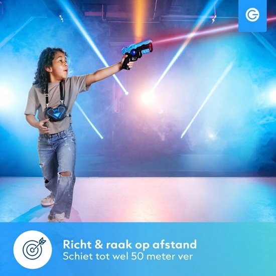 Silvergear Lasergame Set voor Kinderen met 2 Laserguns en 2 Vesten - Interactief Speelgoed Pistool 15m Bereik - Schietspel - Laser Tag Battle Buitenspeelgoed - Cadeau voor Jongens en Meisjes - 6, 7, 8, 9, 10, 11, 12, 13, 14, 15, 16 Jaar - Groen Blauw