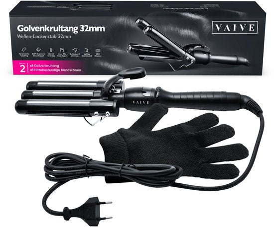 Vaive Wafeltang 32 mm - Beach Waves - Golvenkrultang - Krultang - Waver - Keramische Coating