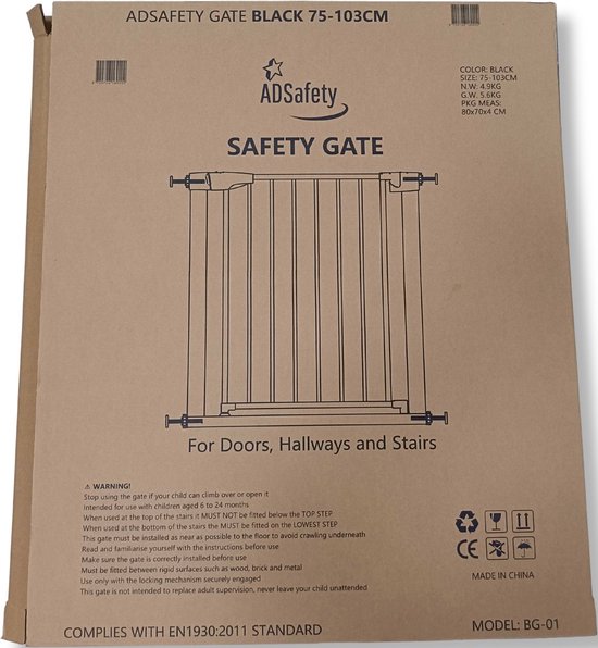 ADSafety Traphekje - Zonder Boren - 76 t/m 103 cm - Verlengstukken - Klembevestiging - Zwart