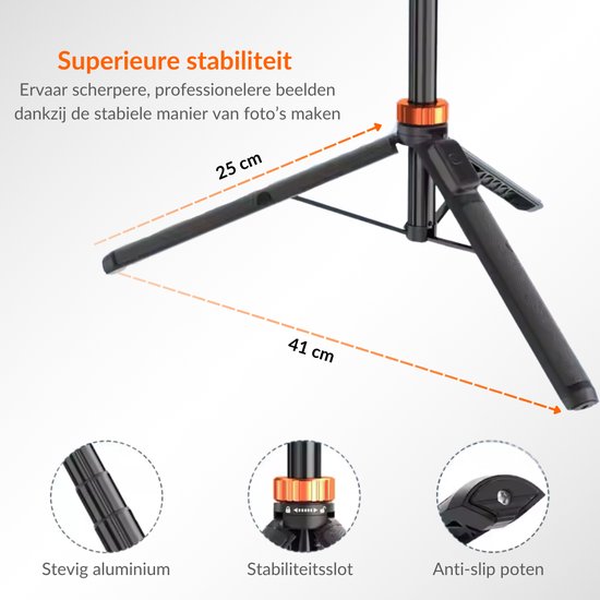a sunny day Telefoon Statief - Tripod Smartphone - Statief Smartphone - Selfiestick Tripod - Statief telefoon - Tripod iPhone - Statief iPhone - Telefoon Standaard - Tot 180 cm - Tripod voor GoPro