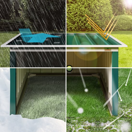 Gardebruk Robotmaaier Garage - Platdak Metaal 89x90x54cm - Groen