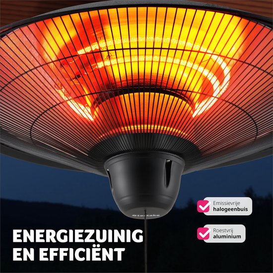 tectake® - Hangende infraroodstraler - plafondverwarmer - infraroodstraler voor buiten en binnen - elektrische verwarming - plafondverwarmer voor terras