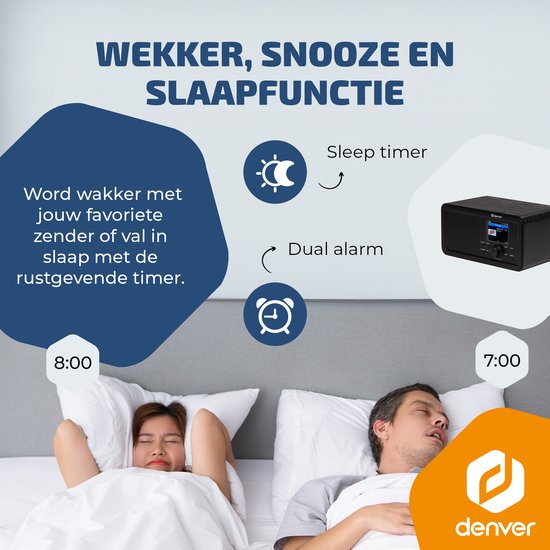 Denver DAB Internetradio - DAB - FM - Internetradio - Noodradio - Bluetooth - Alarmfunctie - DIR200
