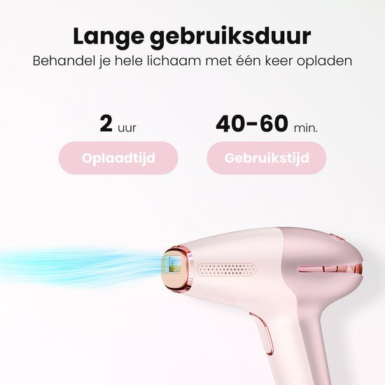 Leafline® IPL Laser Ontharingsapparaat – Epileerapparaat Dames – Pijnloos Met Ice Cooling – Voor Permanente Ontharing Van Alle Lichaamsdelen – 999.999 Flitsen – Thuisgebruik