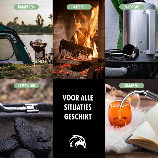 Travelhawk Elektrische Oplaadbare Aansteker - Buigbare Aansteker - Duurzame Plasma Aansteker - Aanstekers - Elektrische Aansteker - Zwart
