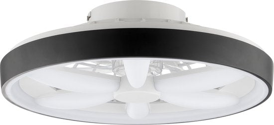 Brilliant Gaiano - Plafondventilator - Met verlichting - Ø 48 cm - LED 48W - Wit en RGB kleuren - Dimbaar - Timer - CCT - Zwart - Zeer stil