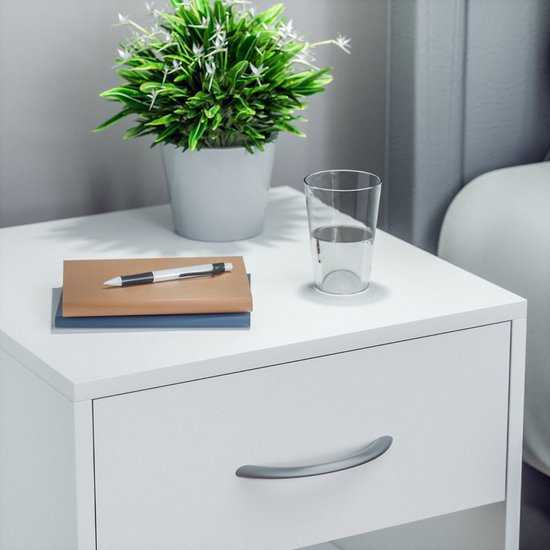 Casaria Nachtkastje Set van 2 - Hout Lade 41x39x28cm - Wit