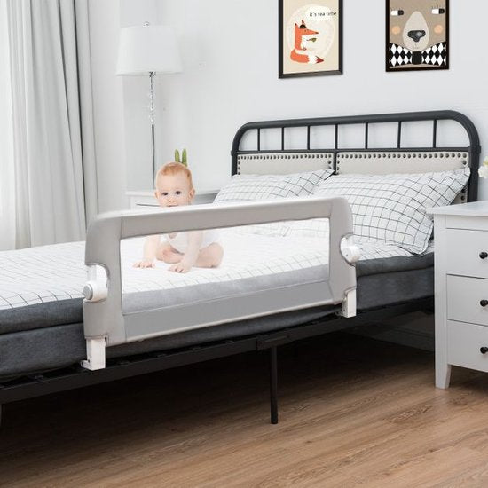 Coast Opvouwbare Bedhek Veiligheidsrails voor Peuter Bedhek 105 x 40 x 42 cm Wit + Grijs