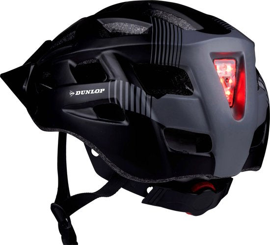 Dunlop Mountainbike Helm - Maat L - Verstelbaar 58-61cm - LED Verlichting - Zwart