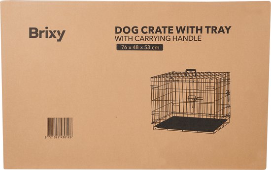 Brixy Hondenbench - Bench Voor Honden - Maat M - Opvouwbaar - 76 x 47 x 54 CM - 2 Deuren - Zwart
