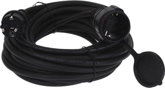 Verlengsnoer - 10 meter - IP44 Spatwaterdicht met Afsluitklep - 3x1.5mm