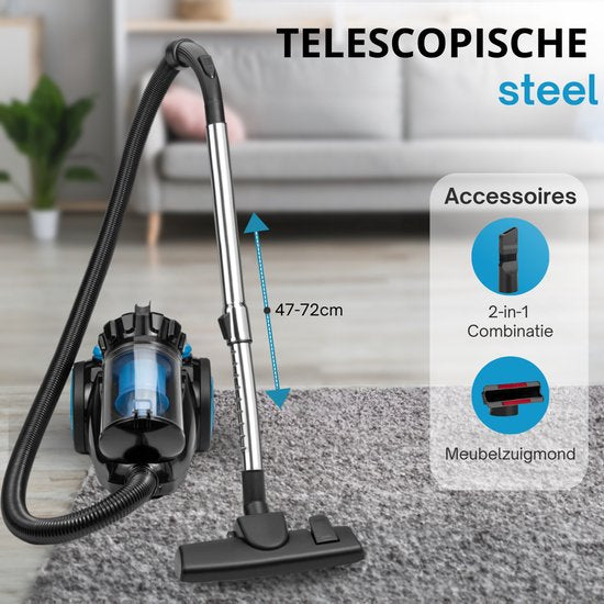 Sanovy ProPower-9100+ Krachtige Stofzuiger Zonder Zak - 3L - Compact - Blauw