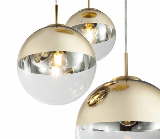 Globo - hanglamp - Varus - goud - glas - Ø 51cm - E27 - 15855-3