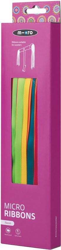 Micro stuurlinten neon voor kinderstep - kleurrijke ribbons accessoire.