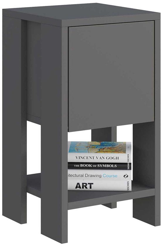 Nachtkastje - Stijlvol Antraciet - 30x55x30cm - Duurzaam Melamine
