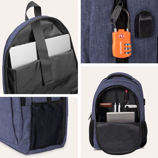 TRVLMORE Rugzak - 28L - 15,6 inch - Laptop Rugtas - Schooltas - Heren en Dames - Laptoptas - Spatwaterdicht Blauw