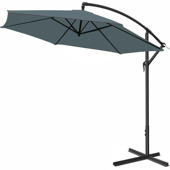 Kingsleeve Zweefparasol - Ø300cm UV bescherming 80+ - Antraciet