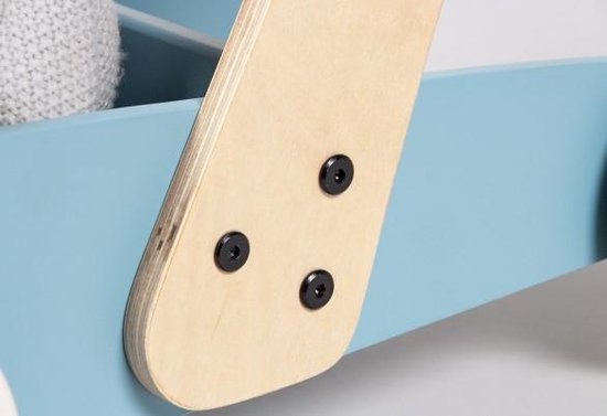 Houten Loopwagen - Massief Beukenhout in Pastelblauw en Blank Gelakt - Leuk cadeau voor Sinterklaas of Kerst