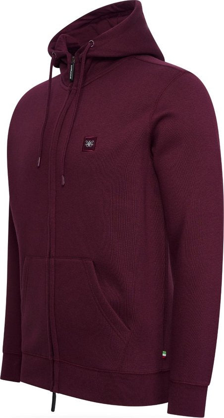 Cappuccino Italia - Heren Vest Fleece Zip Capuchon - Rood - Maat XL