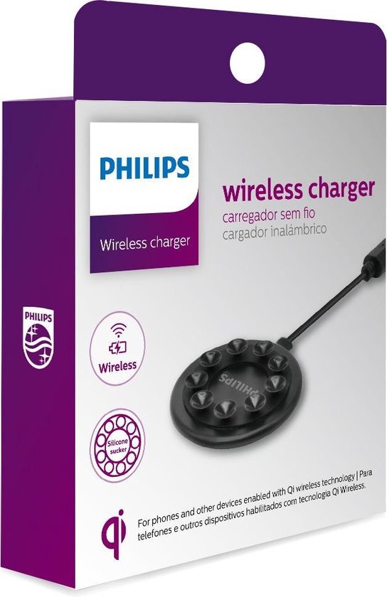 Philips Draadloze Qi oplader - DLP9016U/97 - met Zuignappen - Anti-slip
