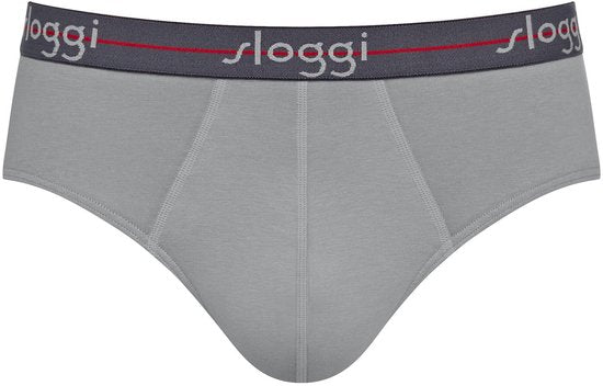 Sloggi Start Midi 2-Pack Slip - Heren - Katoen/Elastaan - Regular Waist - Elastische Band - Zwart/Grijs - Maat XL
