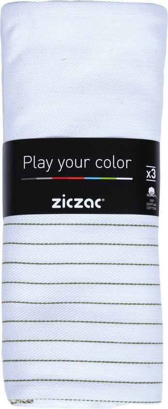 Keukenhanddoek 50x70cm, set3, streep witte midden, grijs