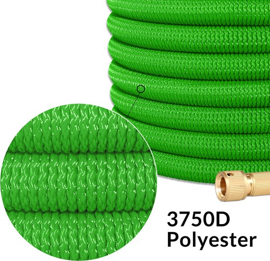 Gardebruk Tuinslang Flexibel - 30m 1/2" 3/4" Inch Wandmontage - Groen