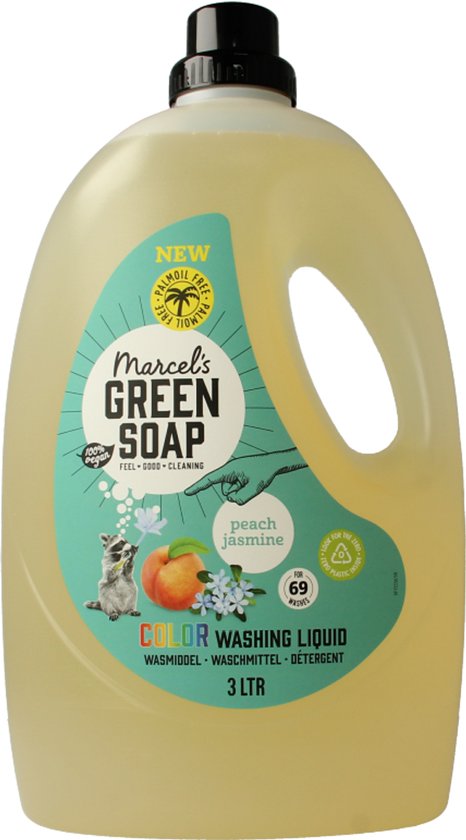 Marcel's Green Soap Vloeibaar Wasmiddel - Grootverpakking - Perzik & Jasmijn - 3L - 69 wasbeurten