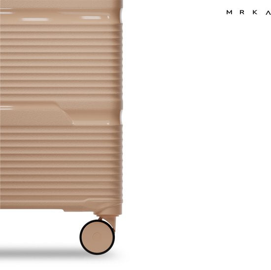 MRKA® Milano - Reiskoffer Medium (M) - Taupe - Koffers - Koffer - Koffer Groot - Koffer Ruimbagage - Koffer Medium - Koffer 20 KG - Suitcase - Valies - Polypropyleen Koffer - Lichtgewicht - TSA Slot - Cijferslot - 360° Wielen - 60x40x25cm – 60 Liter