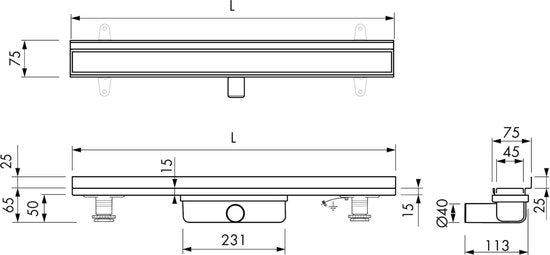 Easydrain Compact 30 Zero Dryphon Douchegoot - RVS Geborsteld - 800 mm x 64 mm