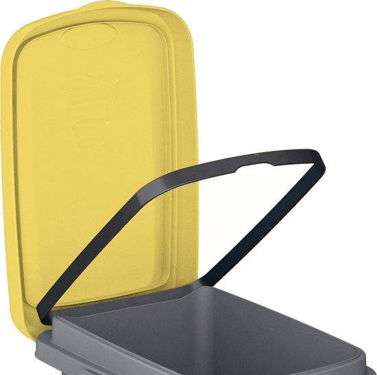 CASARIA Vuilnisbak - 25l Afvalscheiding 39x24x51cm - Grijs Geel
