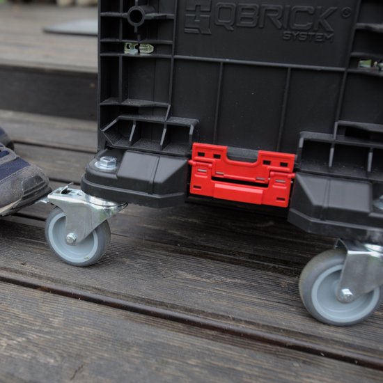 Qbrick System - PRO Transport Platform - 506 x 325 x 140 mm - Zwart Kunststof - Mobiele Basis met 4 Zwenkwielen & 2 Remmen - Maximaal 100 kg Draaglast