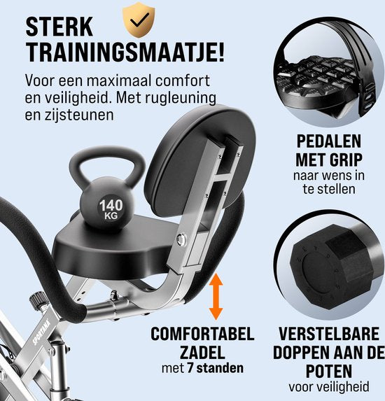 Sportana Hometrainer Eagle 4 - Inklapbaar 10 Niveaus – Zwart Zilver