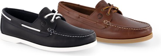 Travelin' Exmouth Heren - Leren Moccasins met veter - Maat 42 - Boot schoen - Bruin Leer