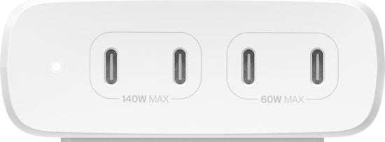 Belkin BoostCharge Pro 200W 4-poorts USB-C GaN Snellader met Power Delivery 3.1, Inclusief 1,5 m Kabel