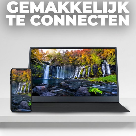 Denver Portable Monitor 15.6 Inch - Full HD - IPS Beeldscherm - Draagbare Gaming Monitor - HDMI - USB-C - PMO15602 - Model 2025