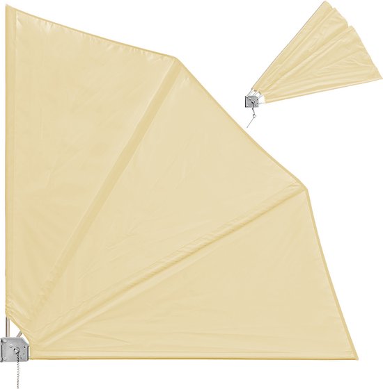 Deuba Balkonscherm - Vouwbaar 140x140cm Weerbestendig - Beige