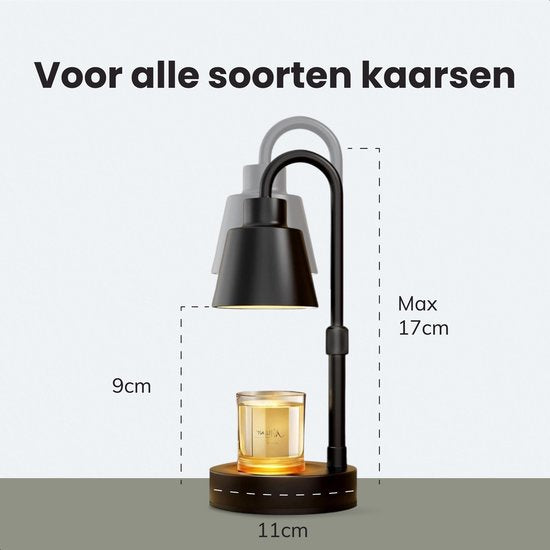 Kaars verwarmer - Zwart - Tafellamp - Geurbrander - Oliebrander - Candle Warmer Lamp - Kaars Verwarmer - Wax Warmer - Sfeerlamp - Zwart